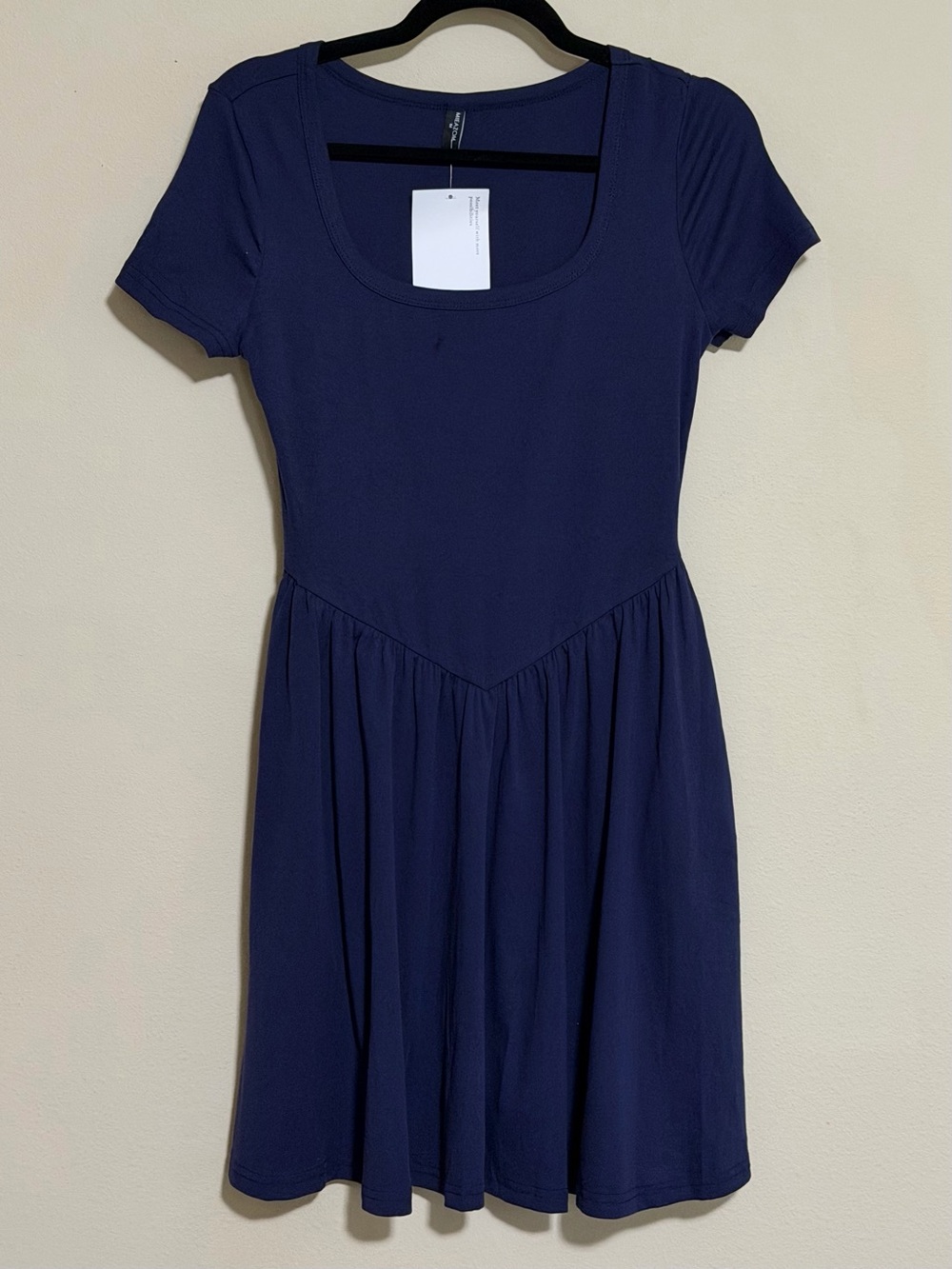 Women's Navy Scoop Neck Mini Dress